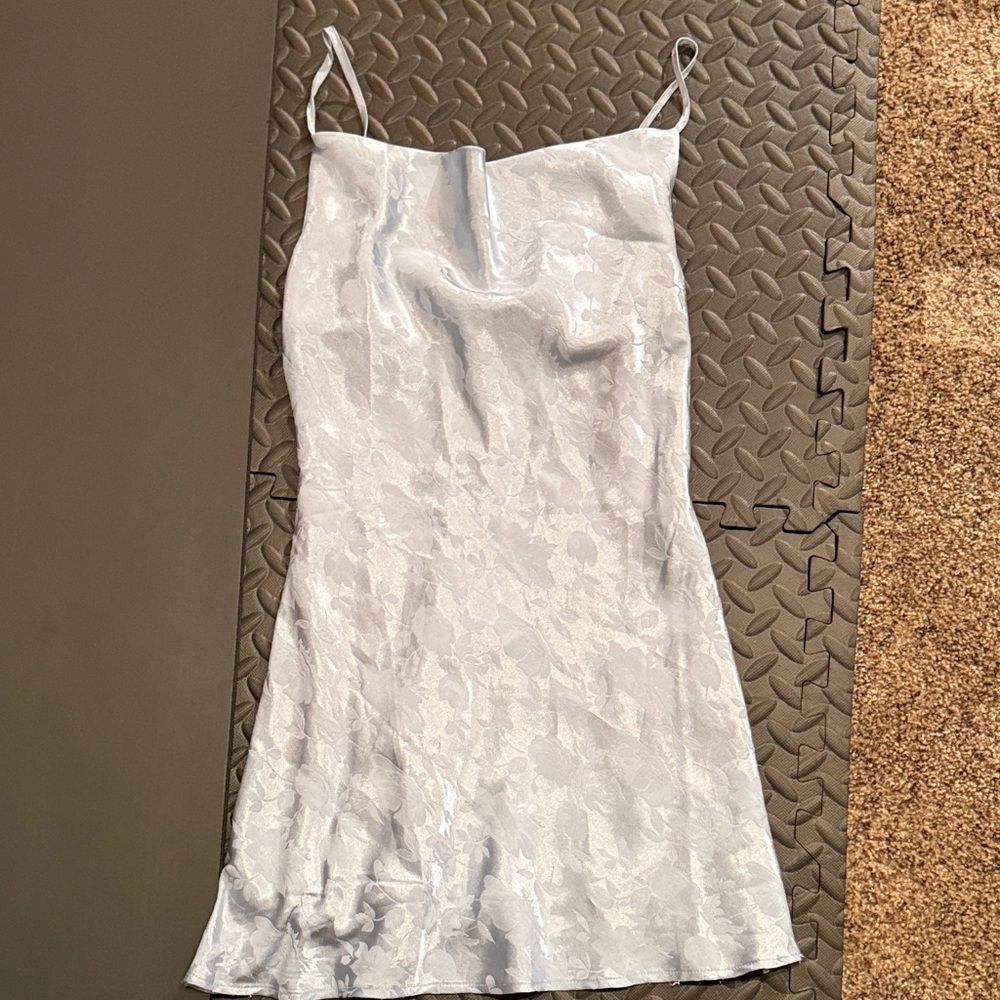 Lulus light blue floral slip dress